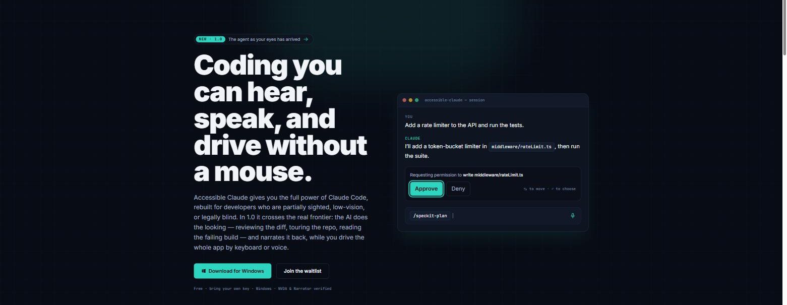 Accessible Claude screenshot