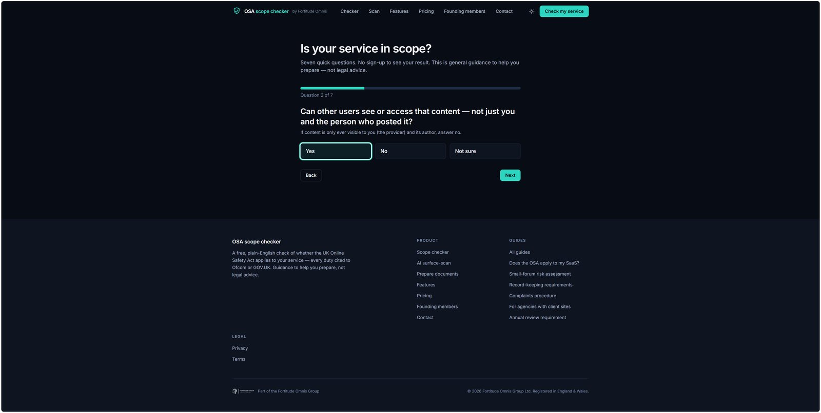OSA scope checker screenshot